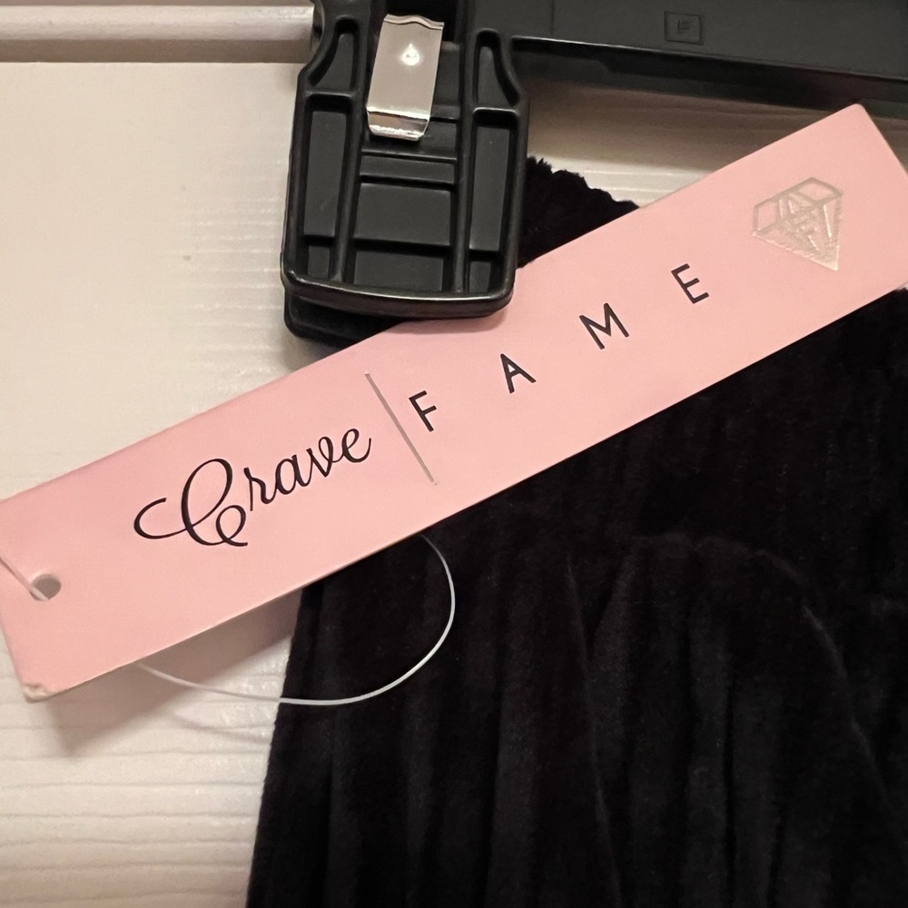 Crave Fame Elastic Waist Ribbed Velour Jogger Lounge Pants Size Small - Picture 3 of 7